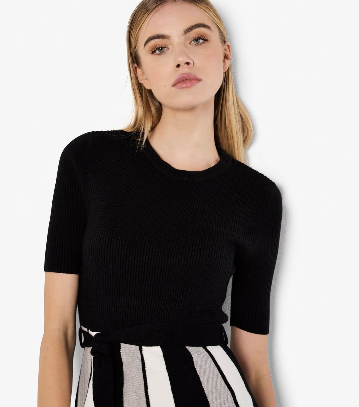 Apricot Women's Black Colour Block Knit Dress Apricot New Look - 4