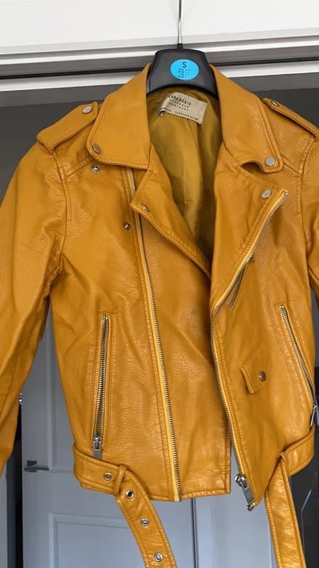 Zara Zara yellow leather jacket