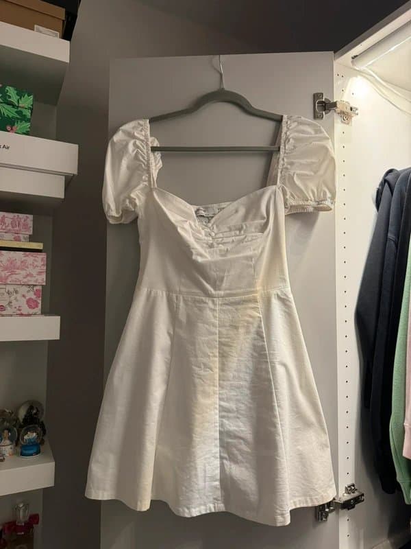 Bershka White Milkmaid Mini Dress