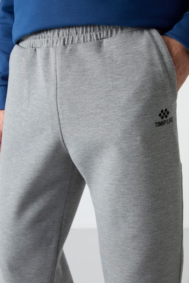 Tommy Life Tommy Life Men's Slim Jogger Sweatpants in Light Grey - 3