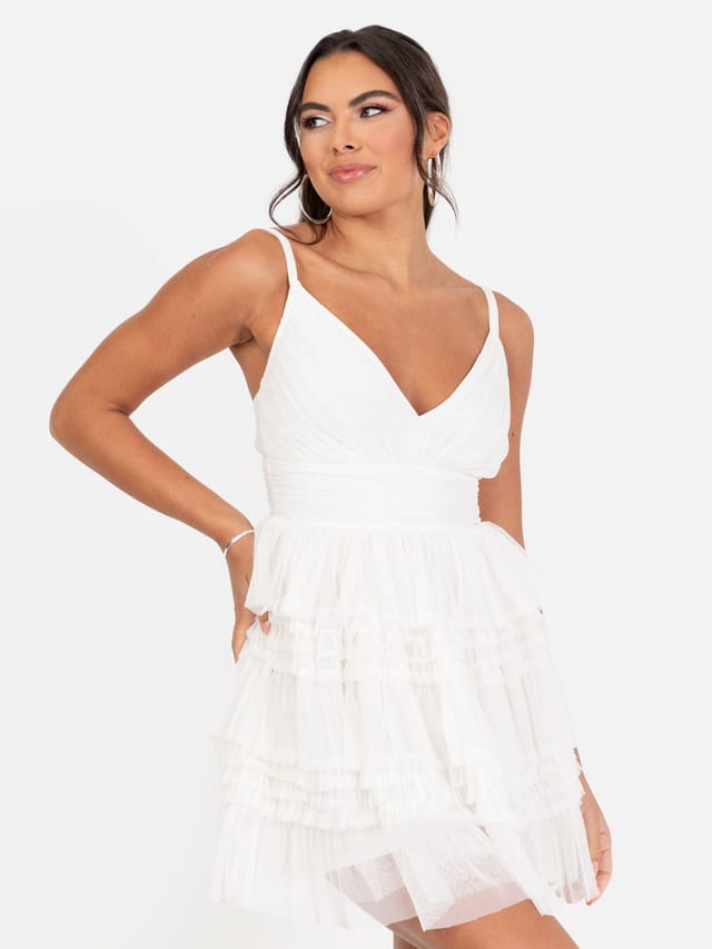 Anaya with Love Anaya with Love Women's Ruffle Cami Mini Dress in White - 2