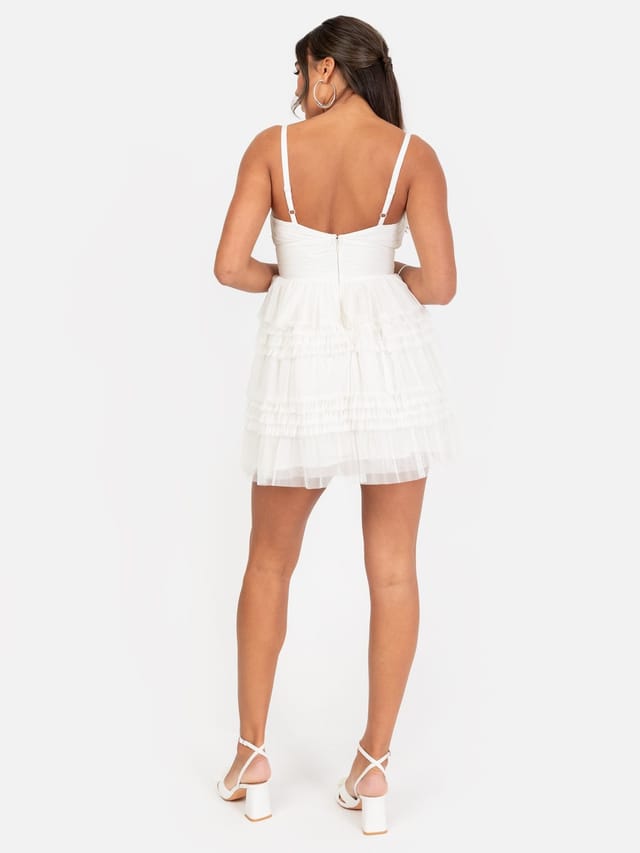 Anaya with Love Anaya with Love Women's Ruffle Cami Mini Dress in White - 3