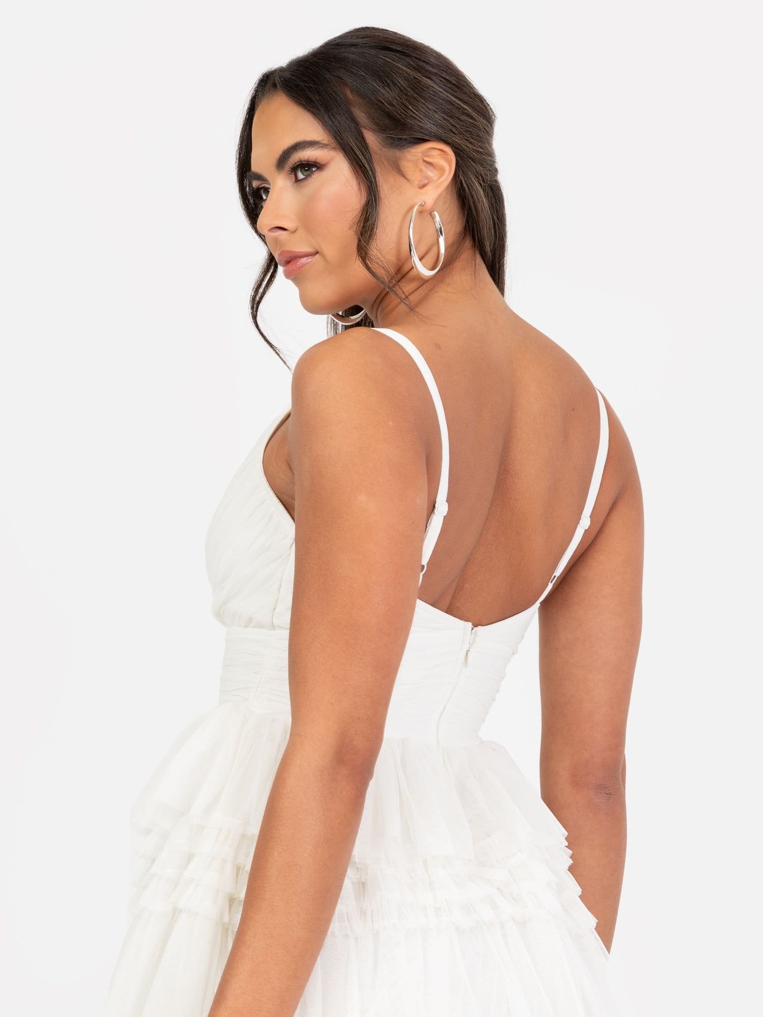 Anaya with Love Anaya with Love Women's Ruffle Cami Mini Dress in White - 4