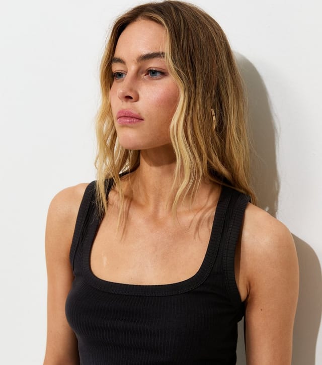 New Look Women's Black Square Neck Vest Top New Look - 2