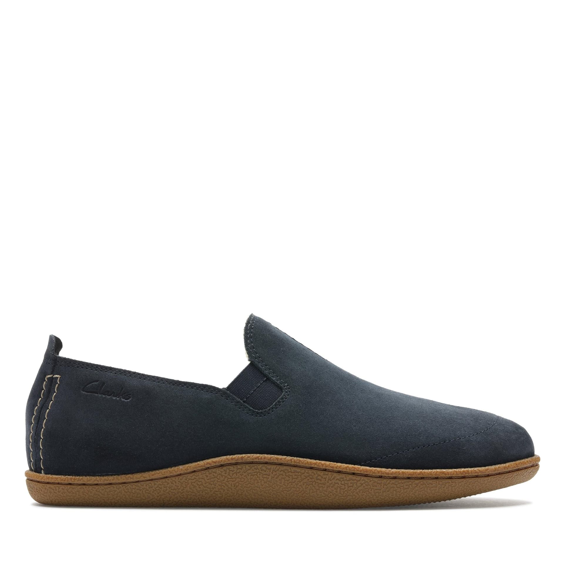 Clarks Clarks Men's Home Mocc Slipper Navy Suede Slip Ons, Slippers in Blue