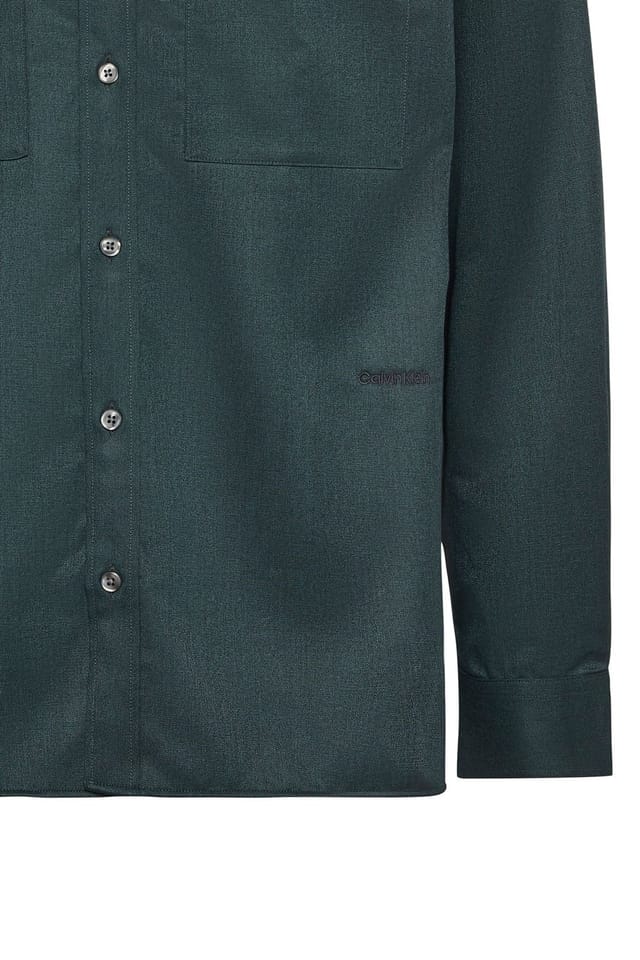 Calvin Klein Calvin Klein Men's Long Sleeve Melange Easy Shirt Fatigue in Green - 3