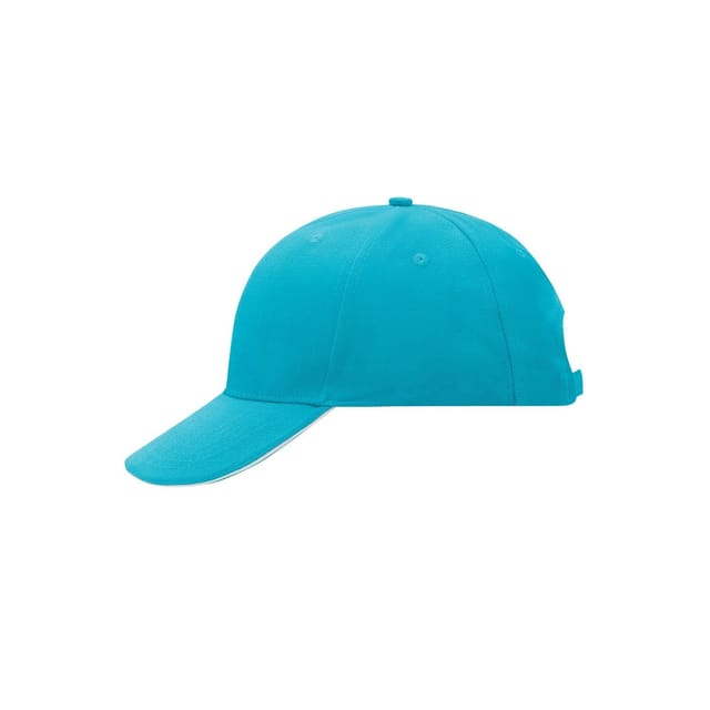 Myrtle Beach Myrtle Beach Men's 6 Panel Sandwich Peak Baseball Cap in Turquoise - 3
