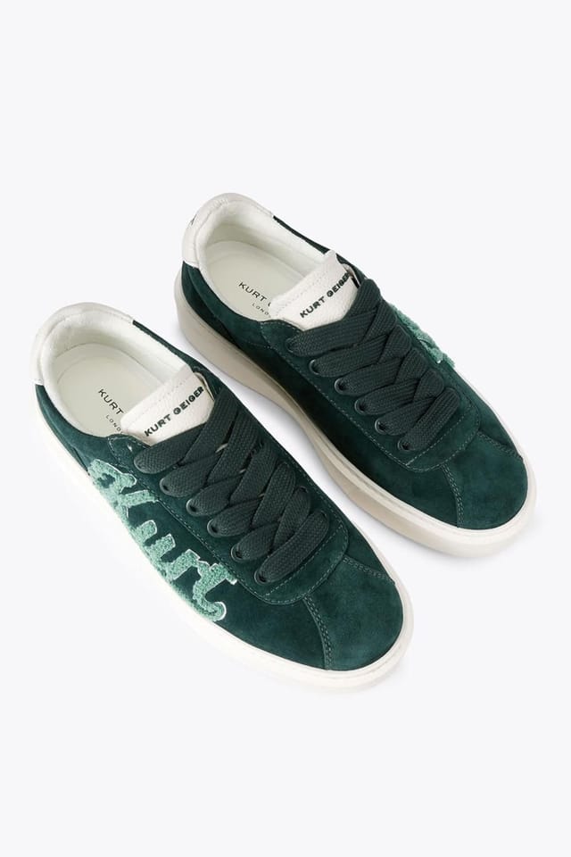 Kurt Geiger London Kurt Geiger London Men's 'Albion Retro' Suede Trainers in Green - 2
