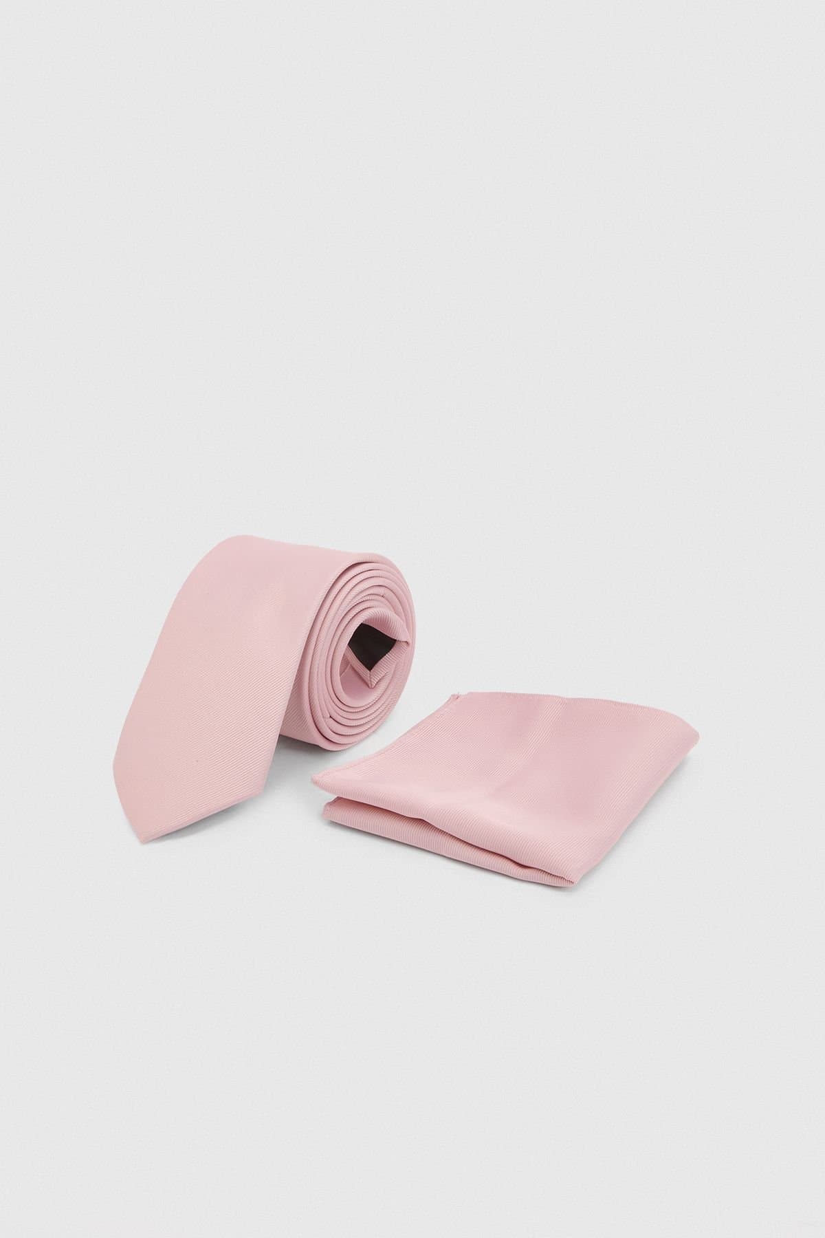 Burton Burton Men's Light Pink Plus & Tall Tie & Pocket Square