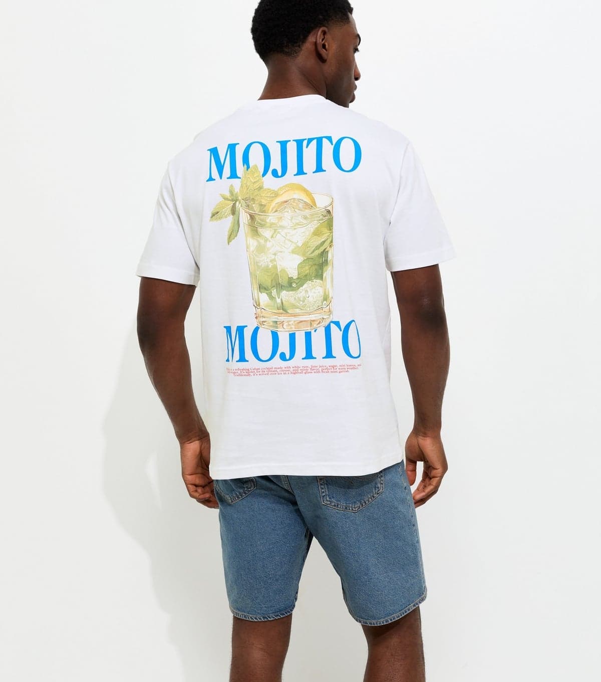 Only and Sons Men's White Regular Cotton Mojito T-Shirt Only and Sons New Look