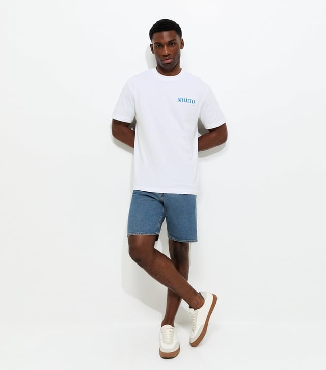 Only and Sons Men's White Regular Cotton Mojito T-Shirt Only and Sons New Look - 3