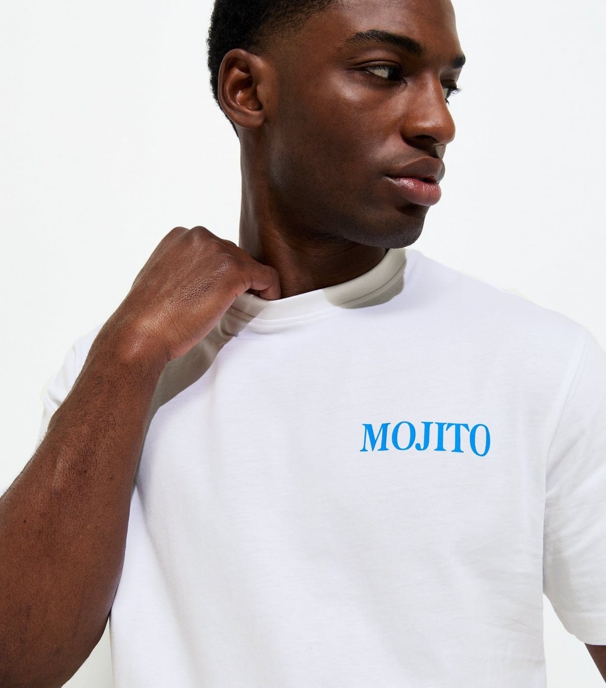 Only and Sons Men's White Regular Cotton Mojito T-Shirt Only and Sons New Look - 4