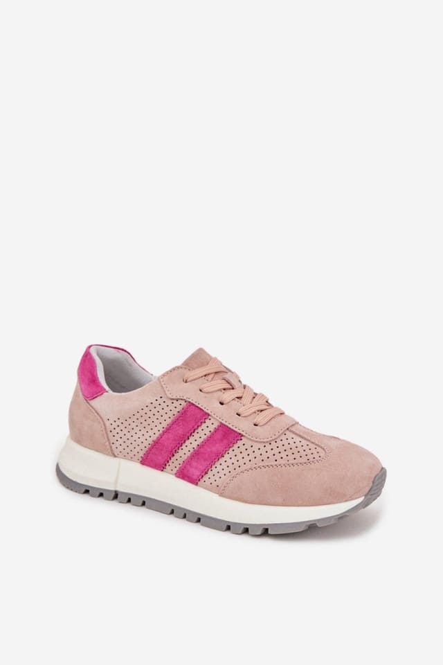 Love Lace Love Lace Women's Suede Strap Sport Sneakers with Soft Insole Everyday in Pink - 2