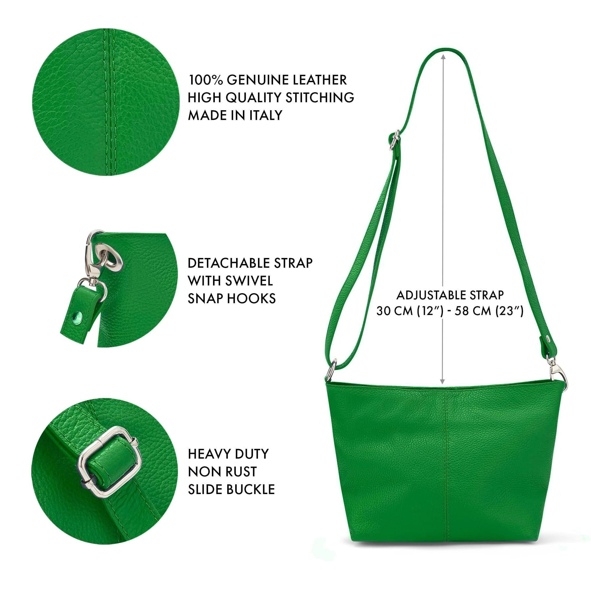 Woodland Leathers Woodland Leathers Women's Genuine Italian Leather Handbag Shoulder Bag in Green - 4