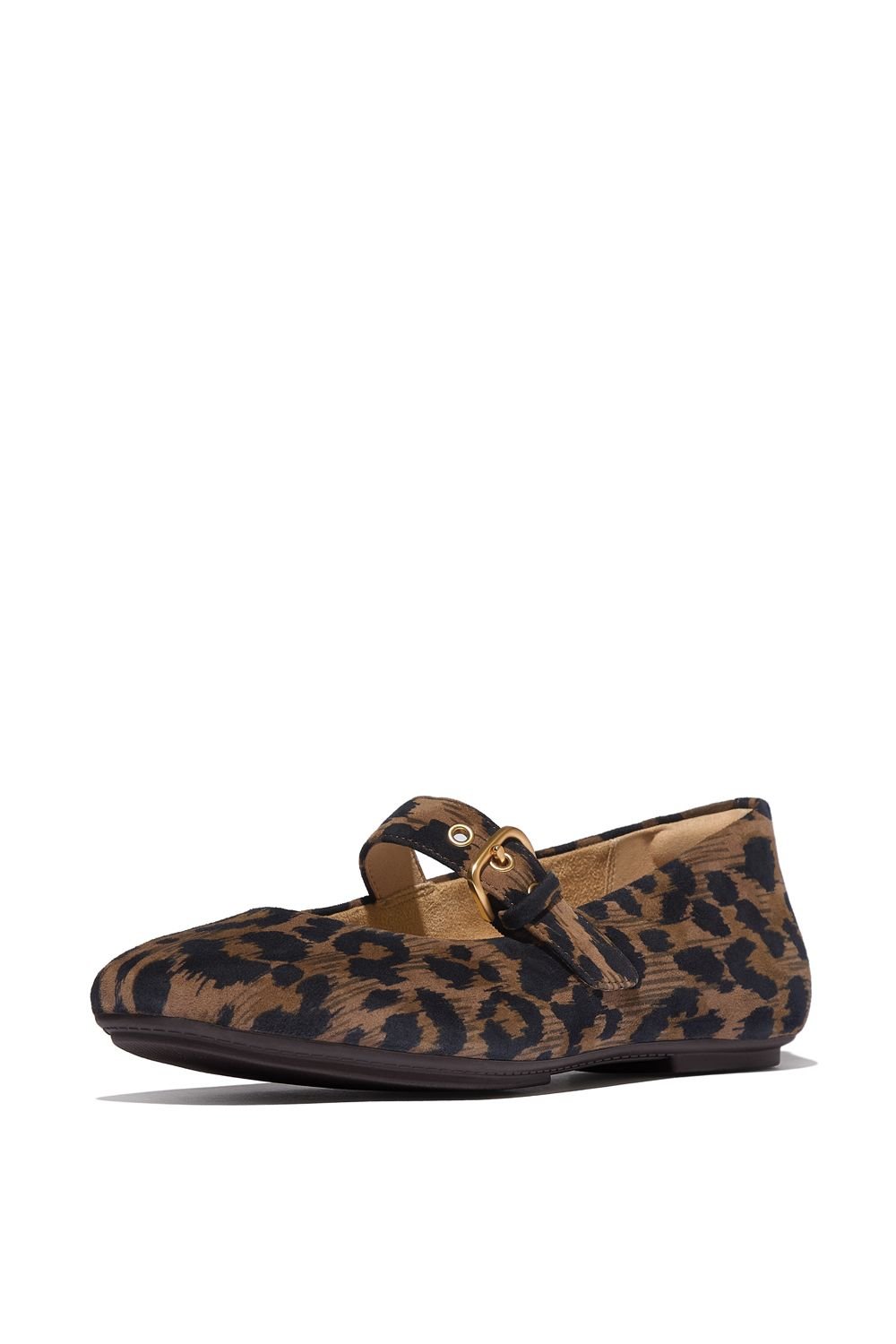 FitFlop FitFlop Women's Delicato Leopard Suede Ballerina/Mary Janes Chocolate in Brown - 4