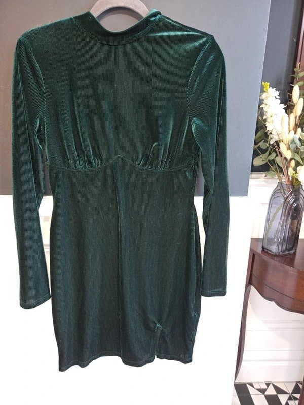 ASOS ASOS Dark Green Velvet Mini Dress