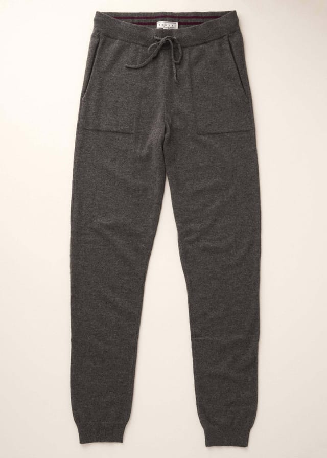 Truly Truly Men's Charcoal Cashmere Joggers in Grey - 3