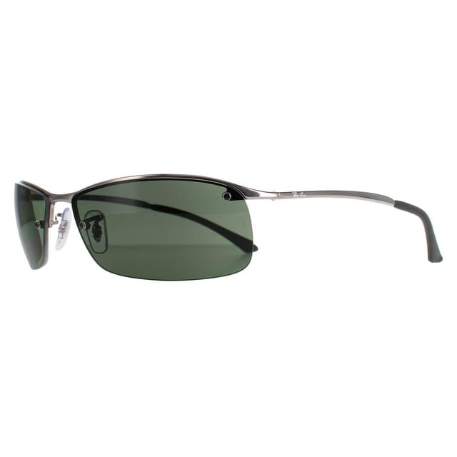 Ray-Ban Ray-Ban Men's Wrap Gunmetal Polarized Green Top Bar 3183 Sunglasses in Grey - 2