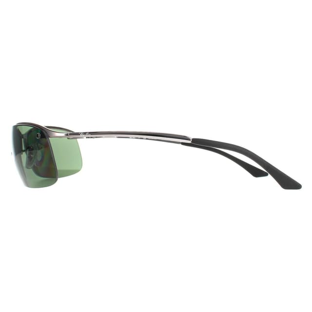Ray-Ban Ray-Ban Men's Wrap Gunmetal Polarized Green Top Bar 3183 Sunglasses in Grey - 3