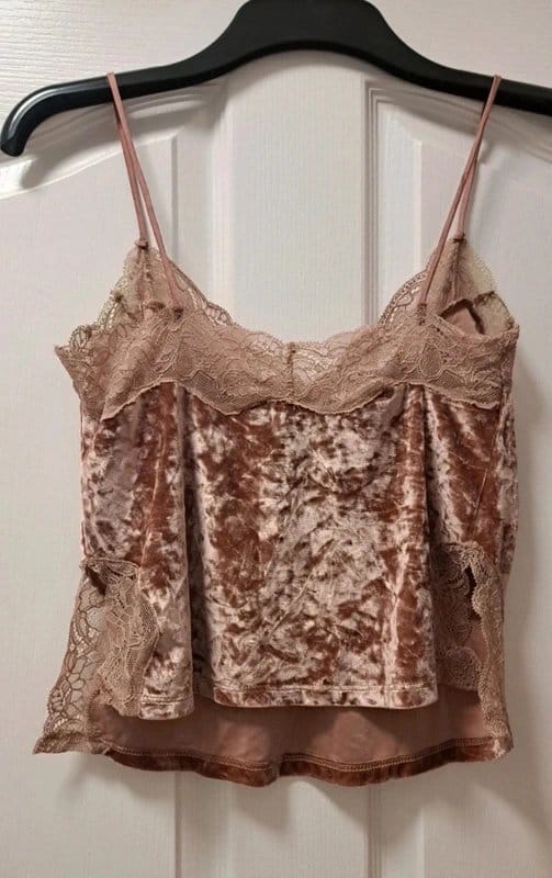 Bershka Rose Crushed Velvet Vest
