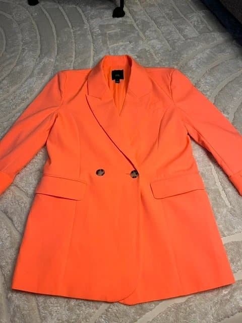 River Island River Island orange oversized blazer (needs dry cleaning) - S10