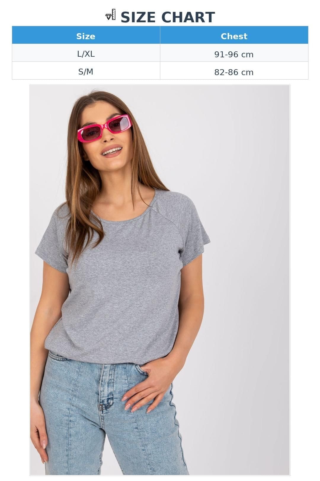 Love Lace Love Lace Women's Everyday Short Sleeve Blouse with Back Bow in Grey - 4