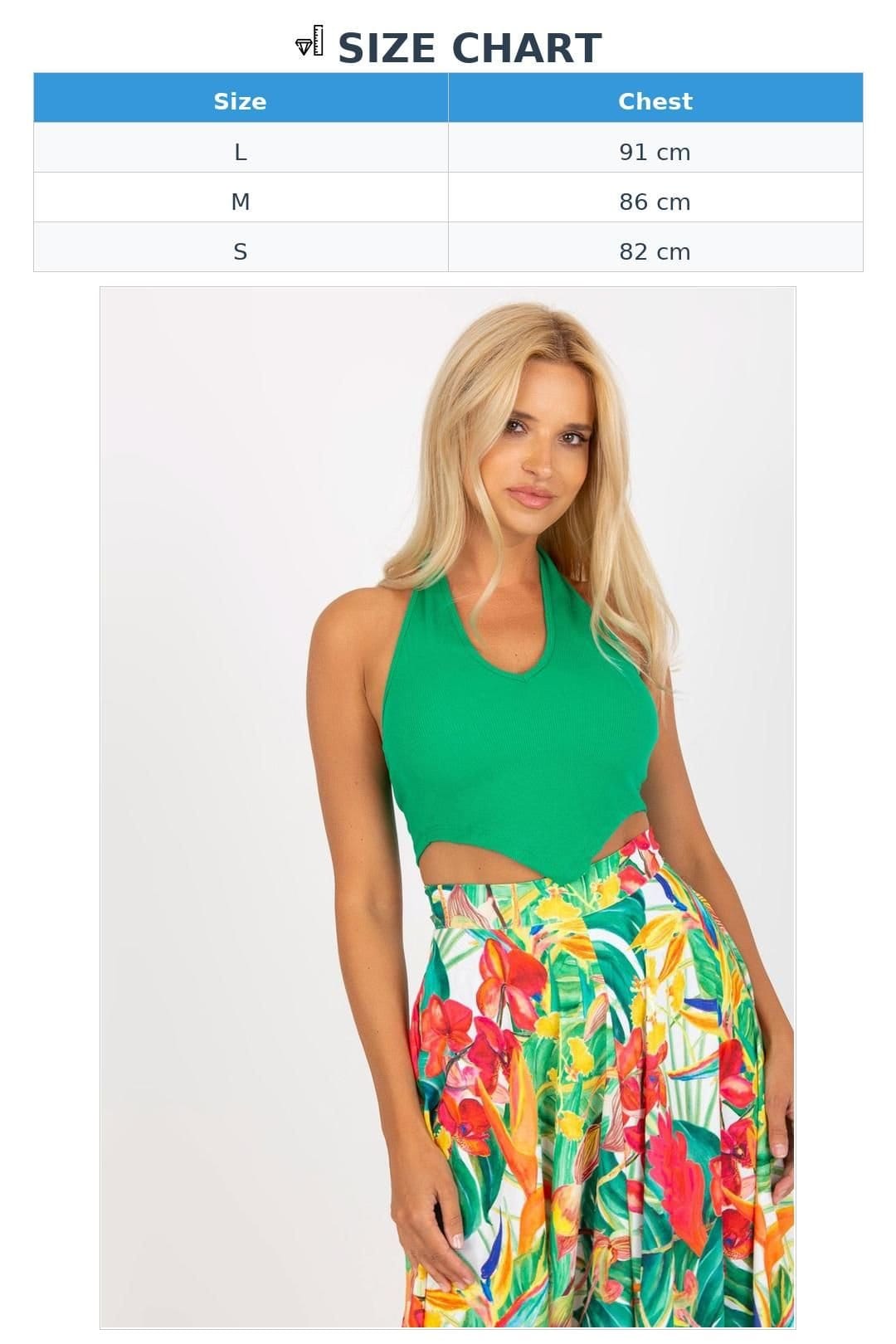 Love Lace Love Lace Women's Ribbed Over the Head Summer Short Top in Green - 4