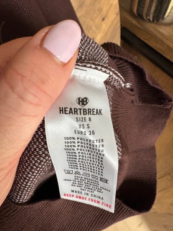 ASOS Heartbreak brown knit sweater with balloon sleeves size 8