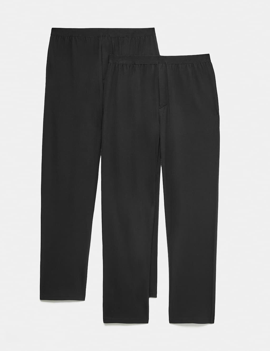 Marks & Spencer M&S 2 Pack Ultimate Cotton Rich Loungewear Bottoms Black