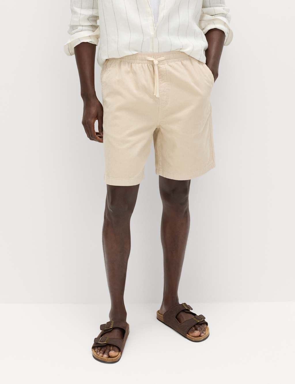 Marks & Spencer M&S Pure Cotton Corduroy Shorts Light Buff