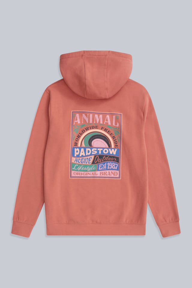 Animal Animal Women's 'Maya' Padstow Print Soft Warm Lightweight Comfortable Casual Hoodie in Pink - 2