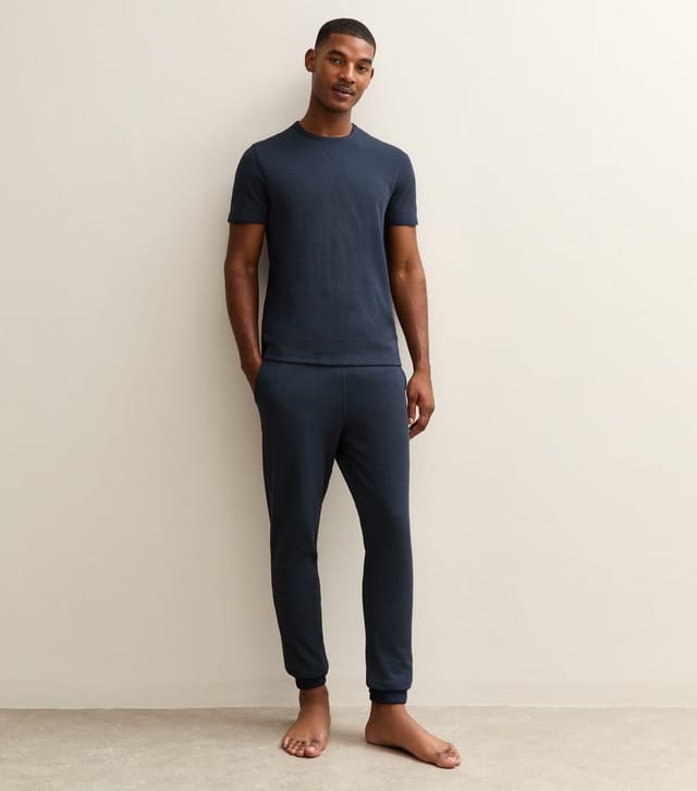 New Look Men's Navy Regular Waffle Texture T-Shirt New Look - 3