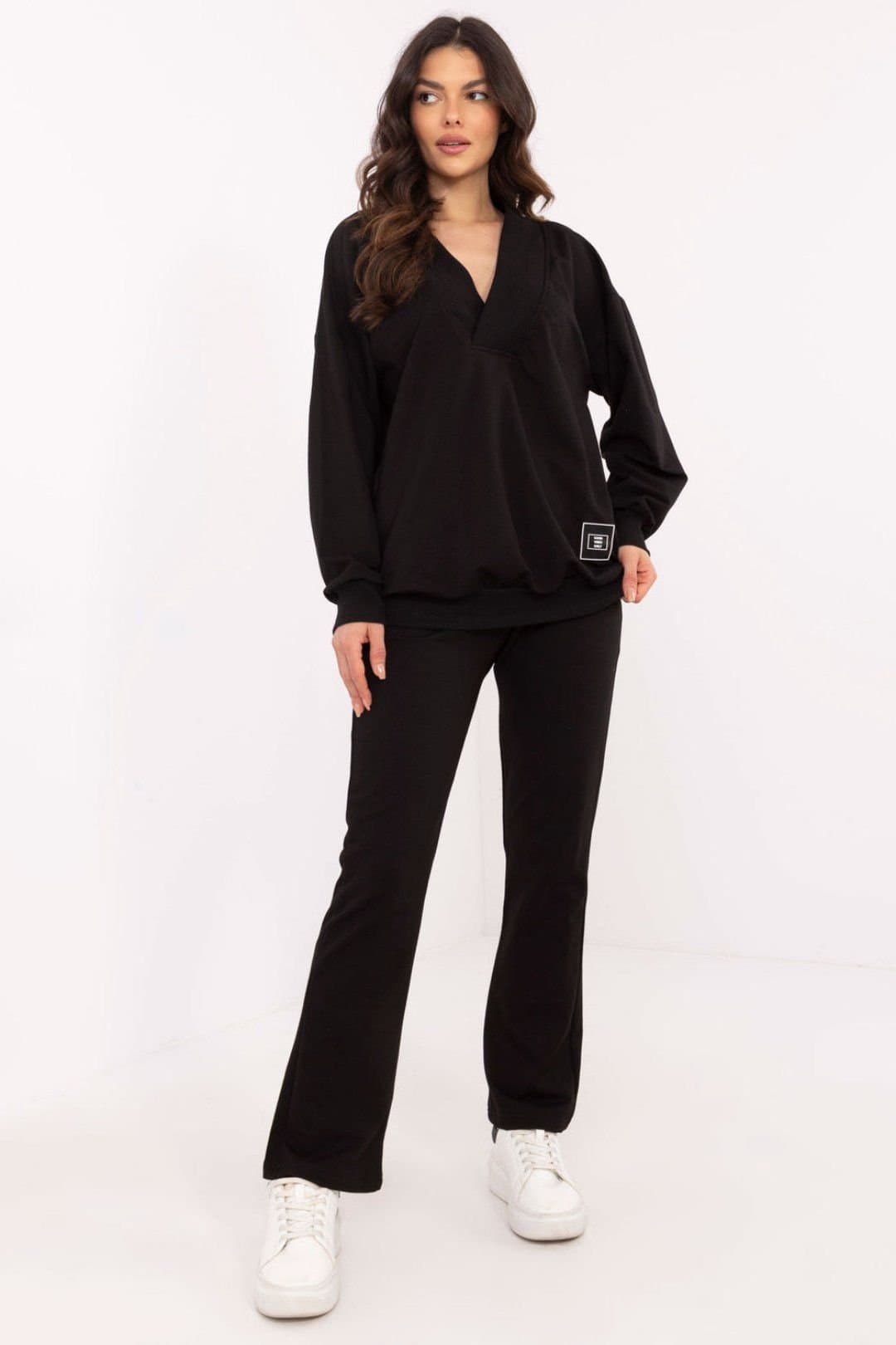 Love Lace Love Lace Black Cotton/Polyester/Elastane Lounge Trouser Set