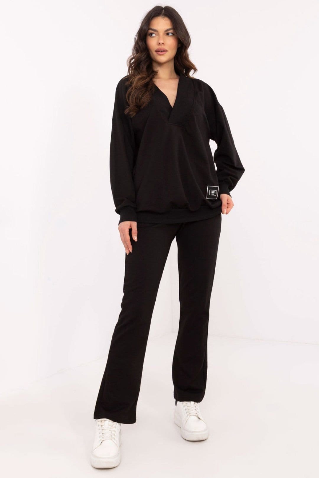 Love Lace Black Cotton/Polyester/Elastane Lounge Trouser Set
