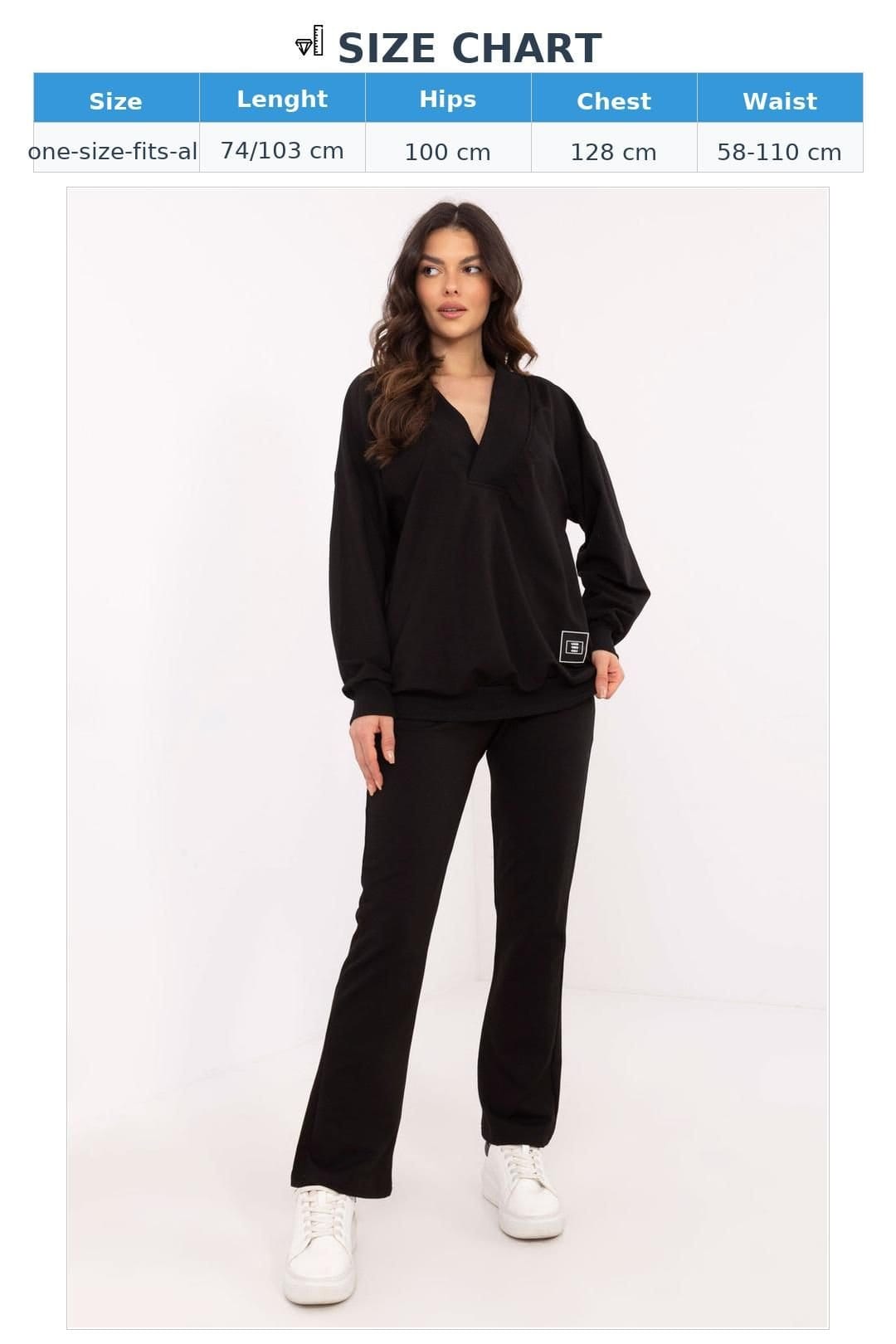 Love Lace Love Lace Women's Minimalist Wrap Blouse Lounge Trouser Set in Black - 4