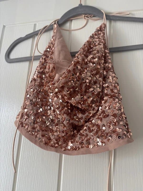 ASOS ASOS Sequin backless crop top - UK Size 8