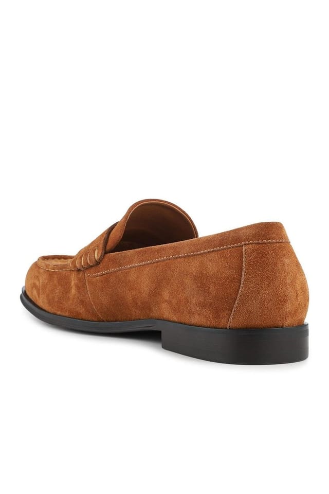 Jones Bootmaker Jones Bootmaker Men's Quadir Slip On Leather Penny Loafers in Tan - 3