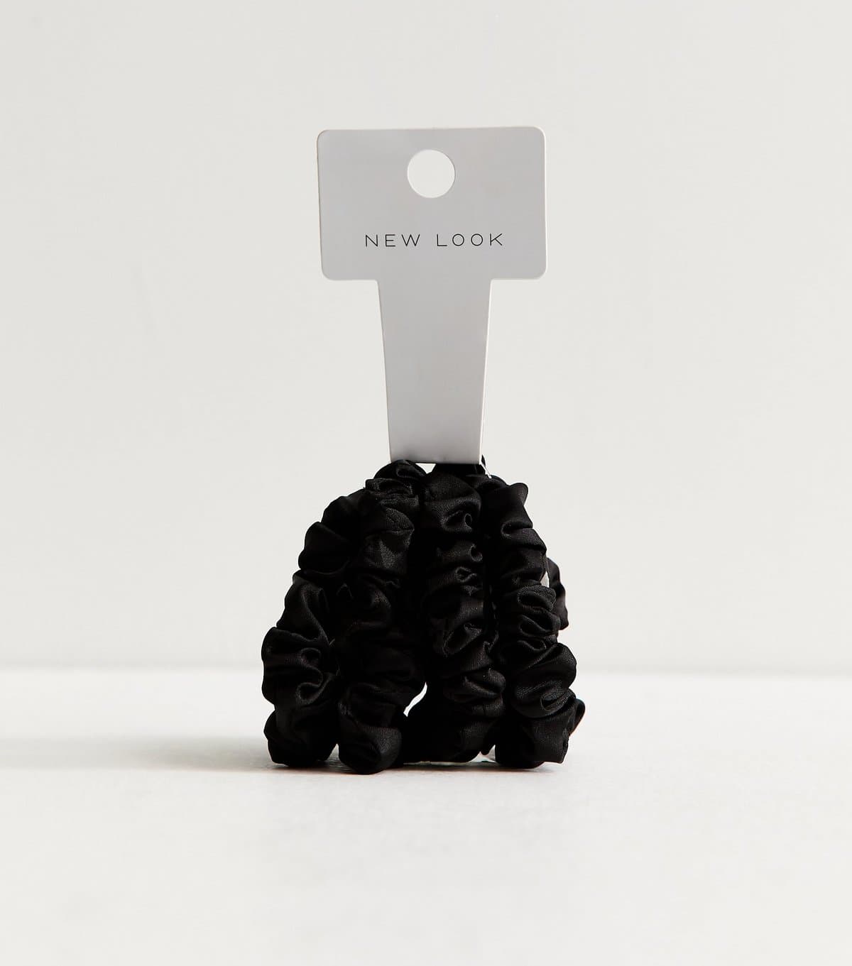 New Look Black Pack of 6 Skinny Satin Scrunchies New Look