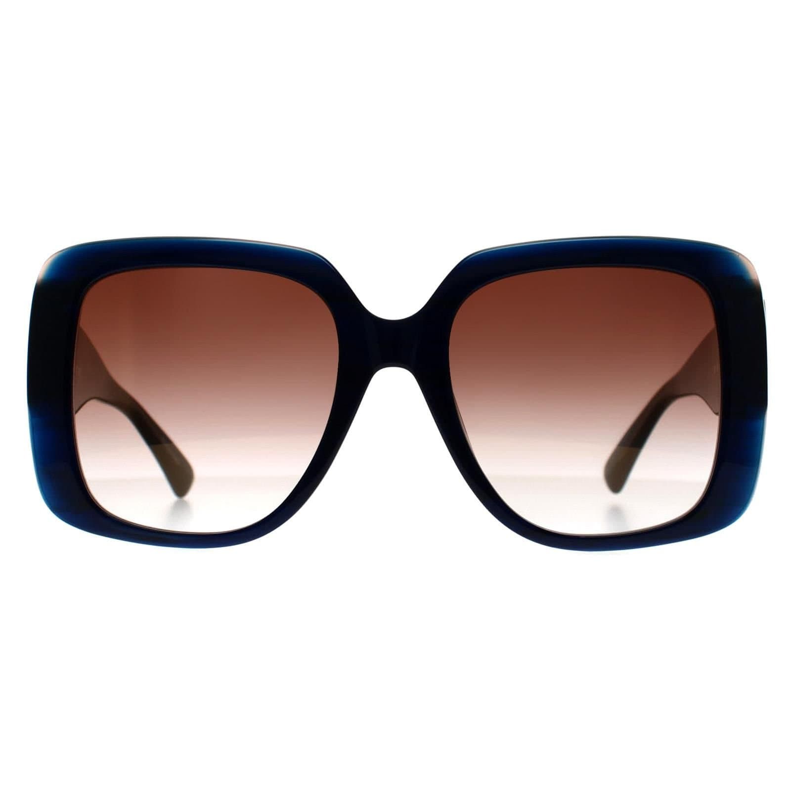 Longchamp Longchamp Blue Stone Burgundy Gradient Square Sunglasses