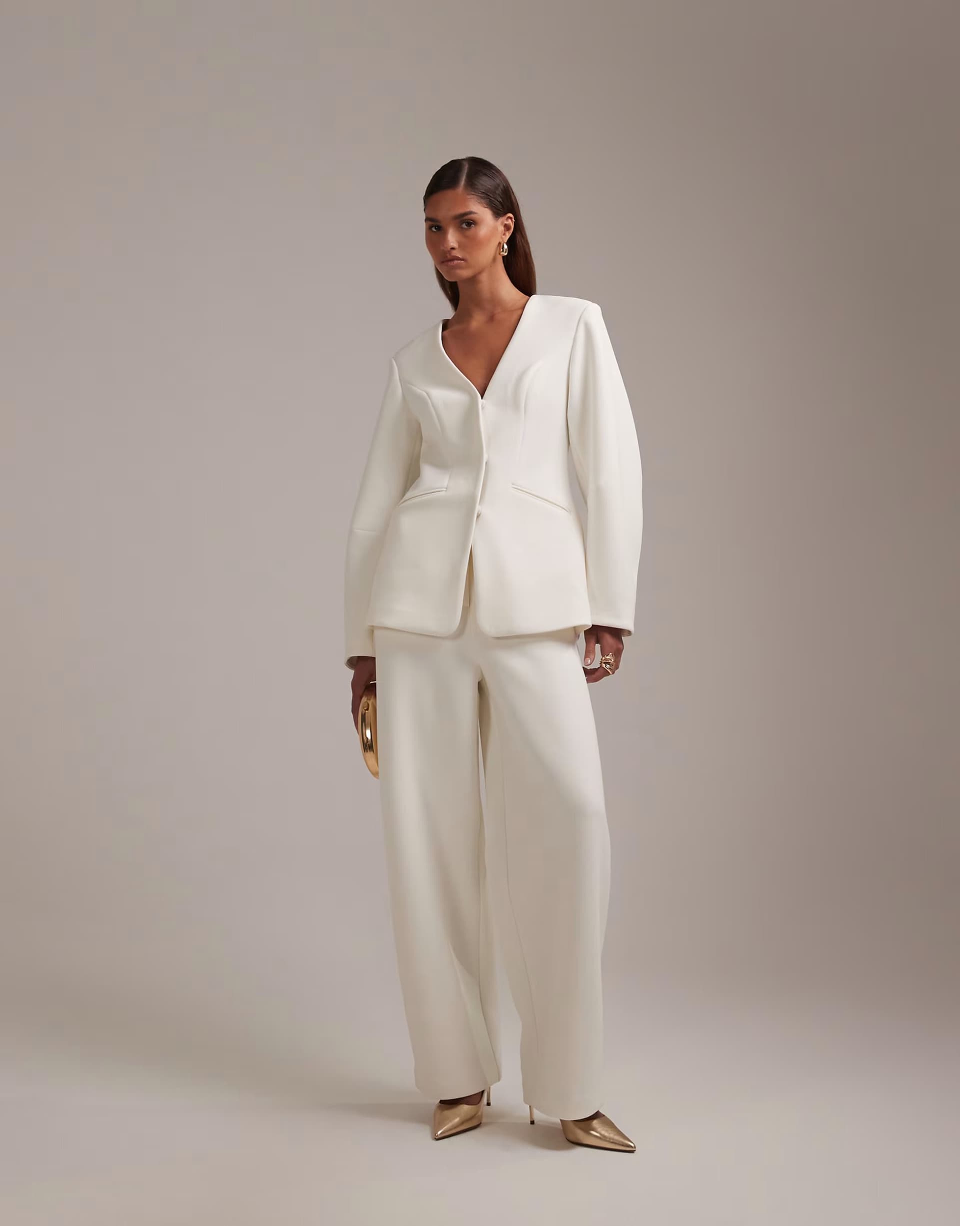ASOS ASOS DESIGN bridal tailored trouser in ivory