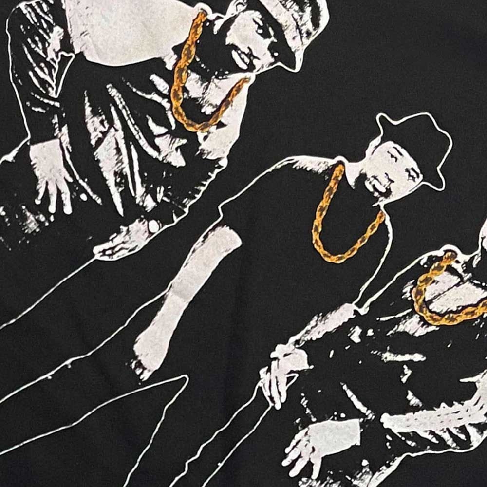 Run DMC Run DMC Men's Gold Chains Photograph Tank Top in Black - 3