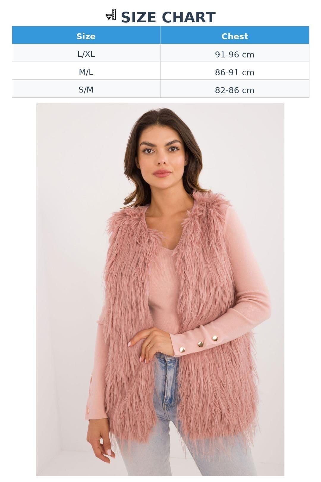 Love Lace Love Lace Women's Faux Fur Casual Vest With Hook Closure in Pink - 4