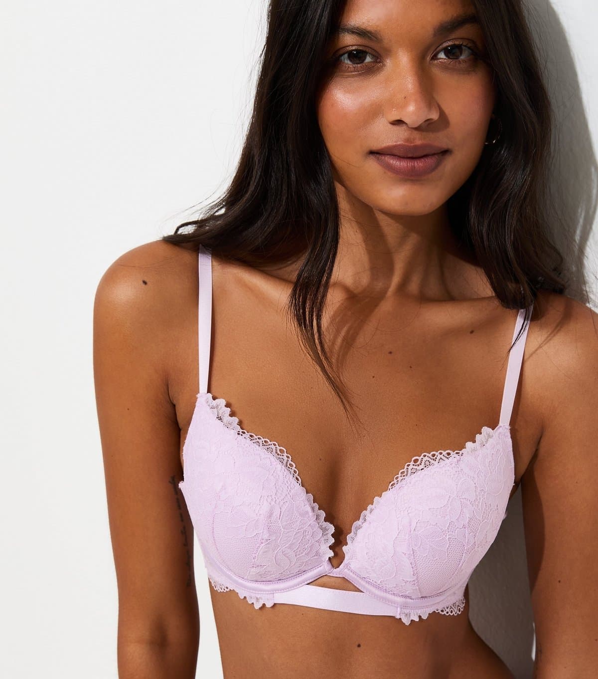New Look Women's Lilac Lace Push-Up Bra New Look