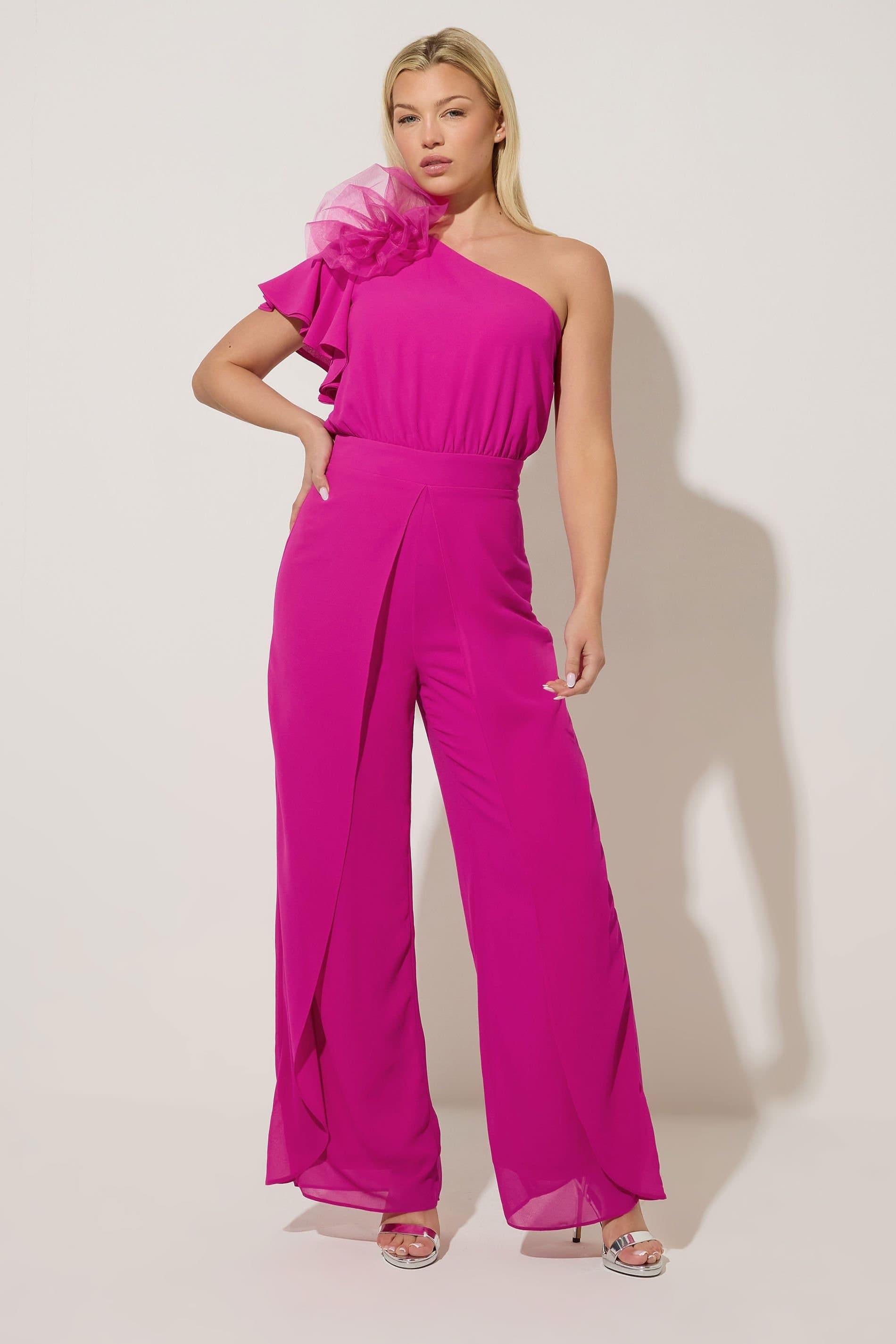 Star By Julien Macdonald Star by Julien Macdonald Women's Wide Leg Corsage Jumpsuit in Fuchsia