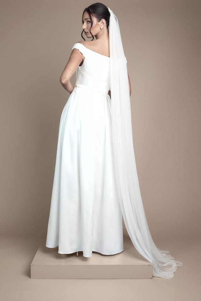 Coast Coast Women's Sleeveless Bandeau Wrap Skirt Maxi Wedding Dress in Ivory - 3