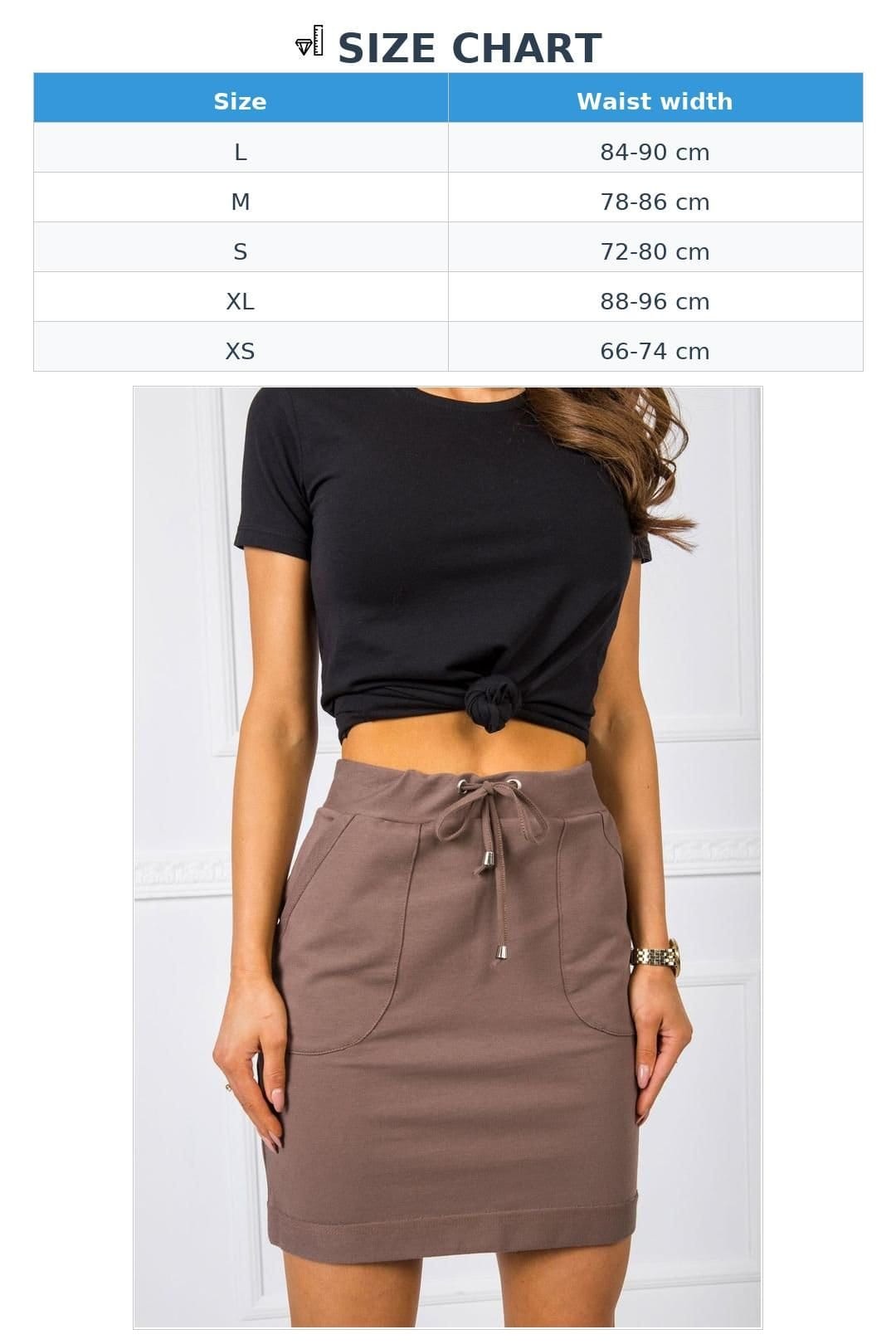 Love Lace Love Lace Women's Casual Cotton Knit Sweatshirt Mini Skirt in Brown - 4