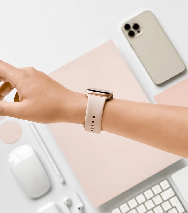 Coconut Lane Light Pink Silicone Apple Watch Strap Coconut Lane New Look - 2