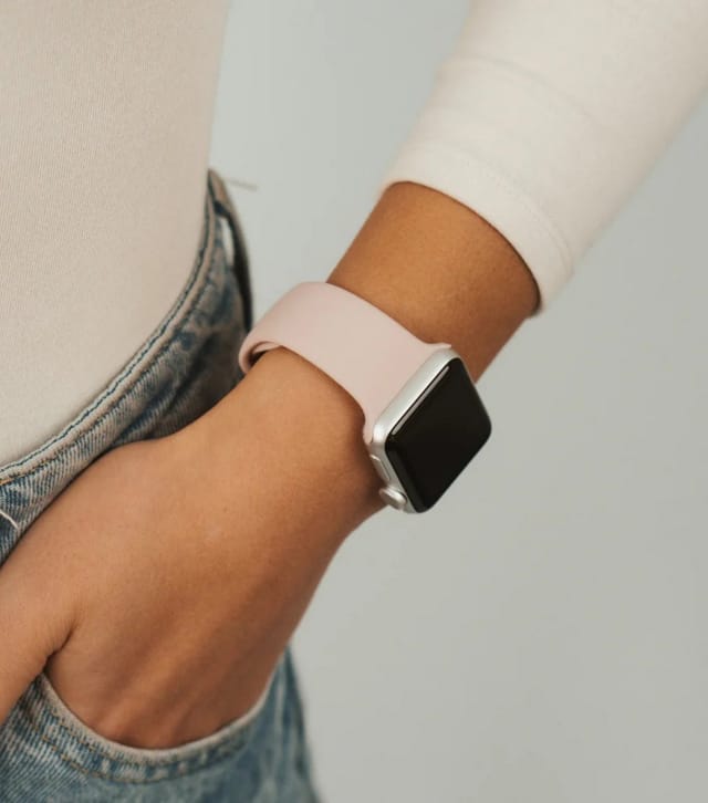 Coconut Lane Light Pink Silicone Apple Watch Strap Coconut Lane New Look - 3