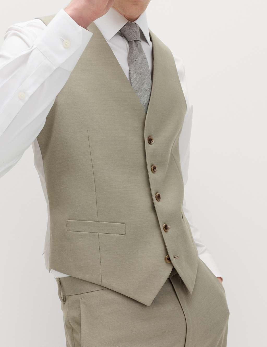 Marks & Spencer M&S Ultimate Waistcoat With Stretch Pale Green