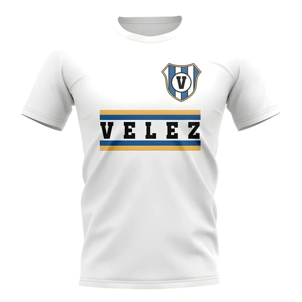 Velez Sarsfield Velez Sarsfield Men's Personalised Core Football Club T-Shirt in White